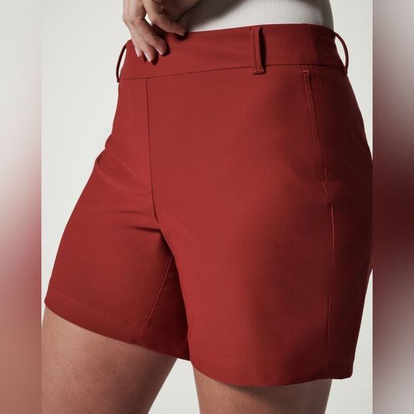 NWT SPANX 6" Dark Cherry Wine Sunshine Quick Dry Shorts